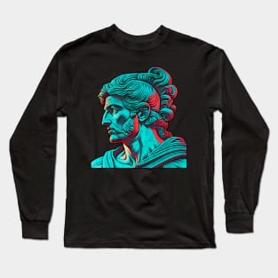 Synthwave Style Alexander The Great Profile Long Sleeve T-Shirt